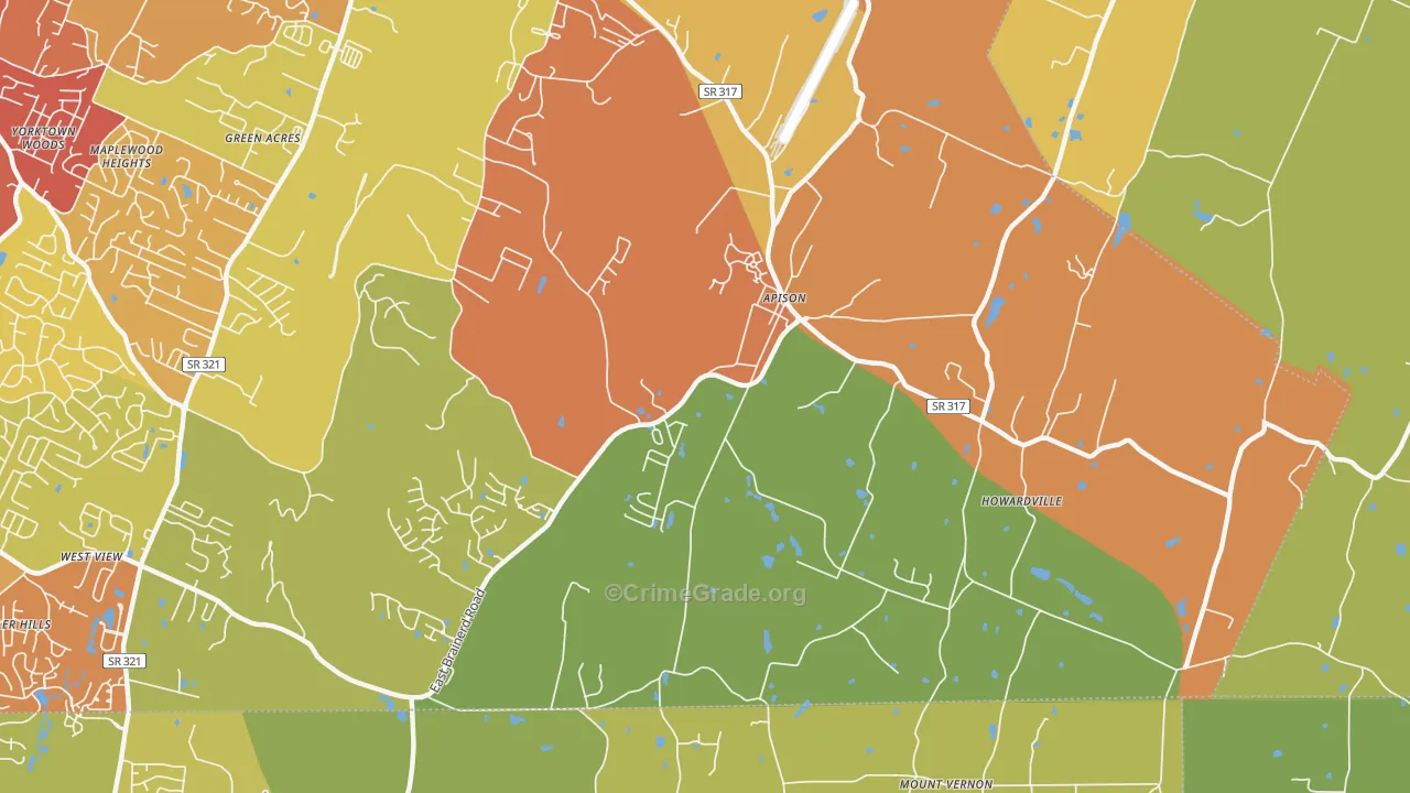 37302, TN Map of Drug-Related Crime Rates