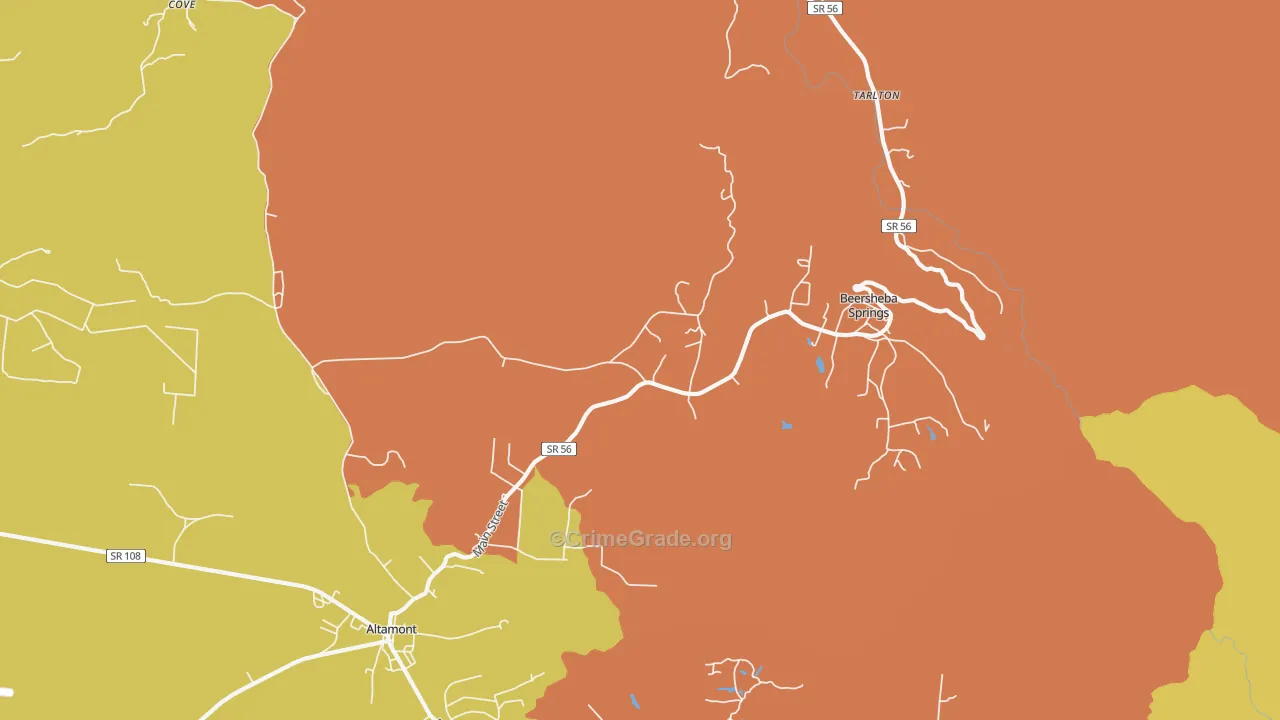 37305, TN Map of Drug-Related Crime Rates