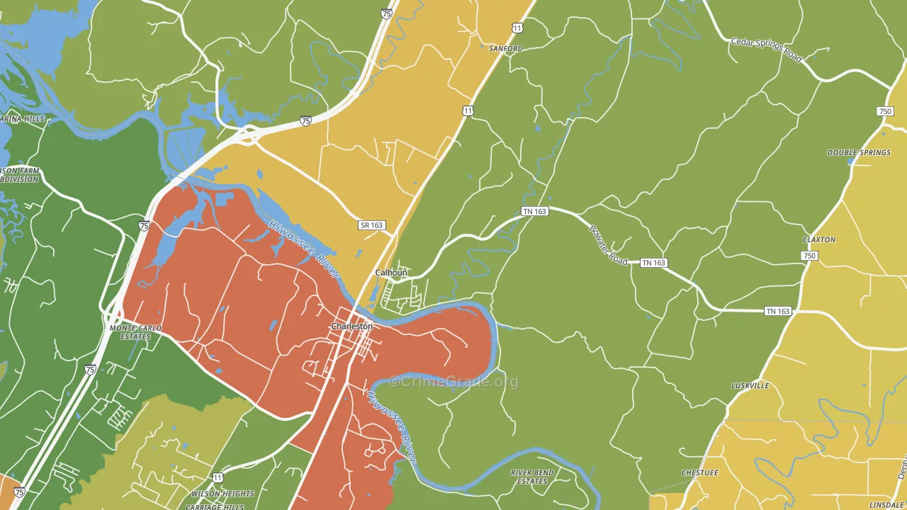 37309, TN Map of Drug-Related Crime Rates