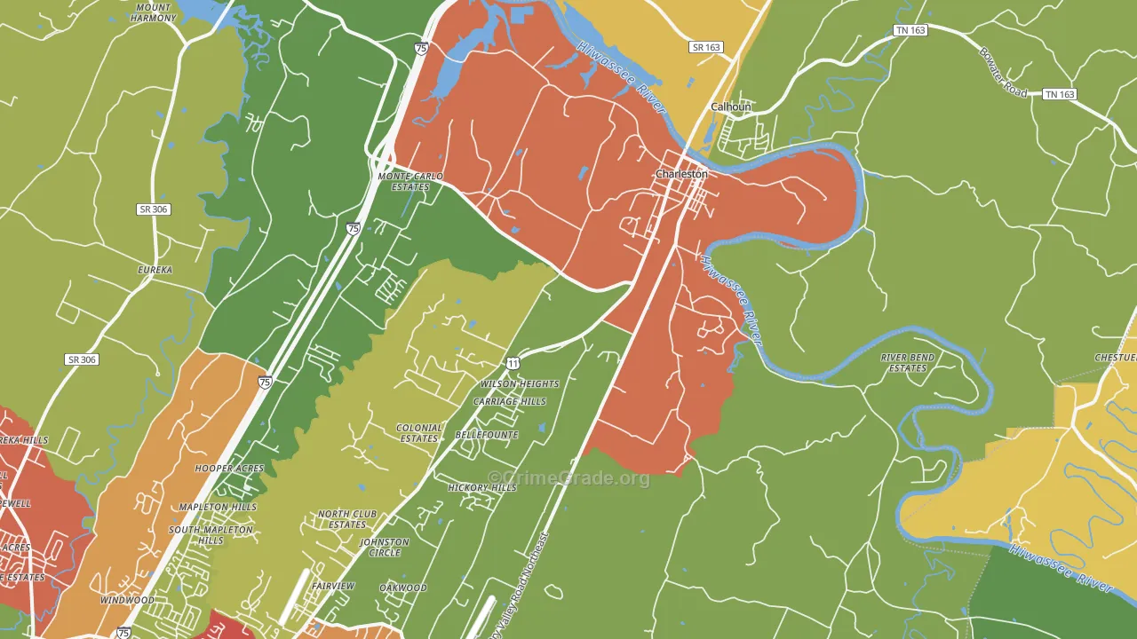 37310, TN Map of Drug-Related Crime Rates
