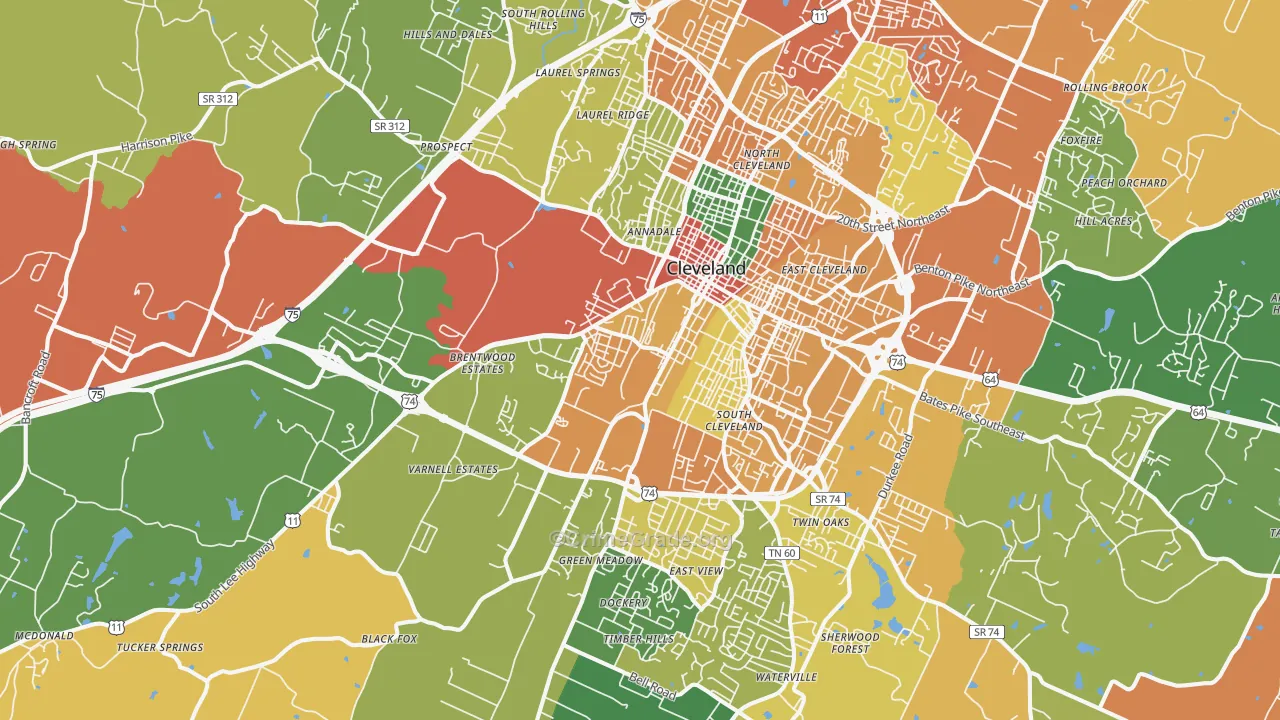 37311, TN Map of Drug-Related Crime Rates