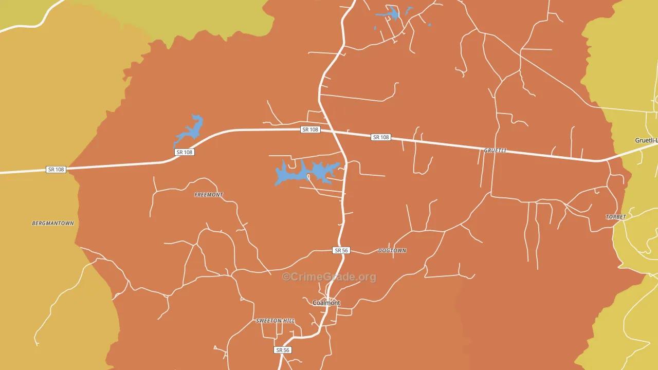 37313, TN Map of Drug-Related Crime Rates