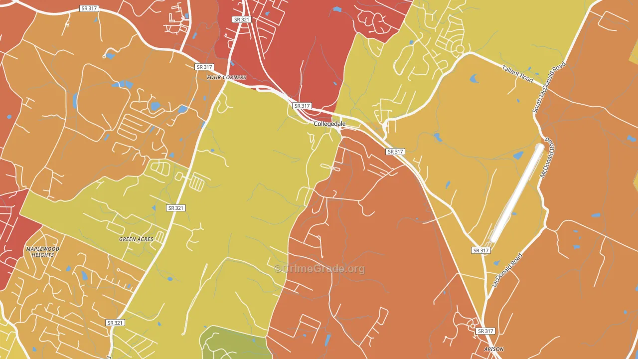 37315, TN Map of Drug-Related Crime Rates