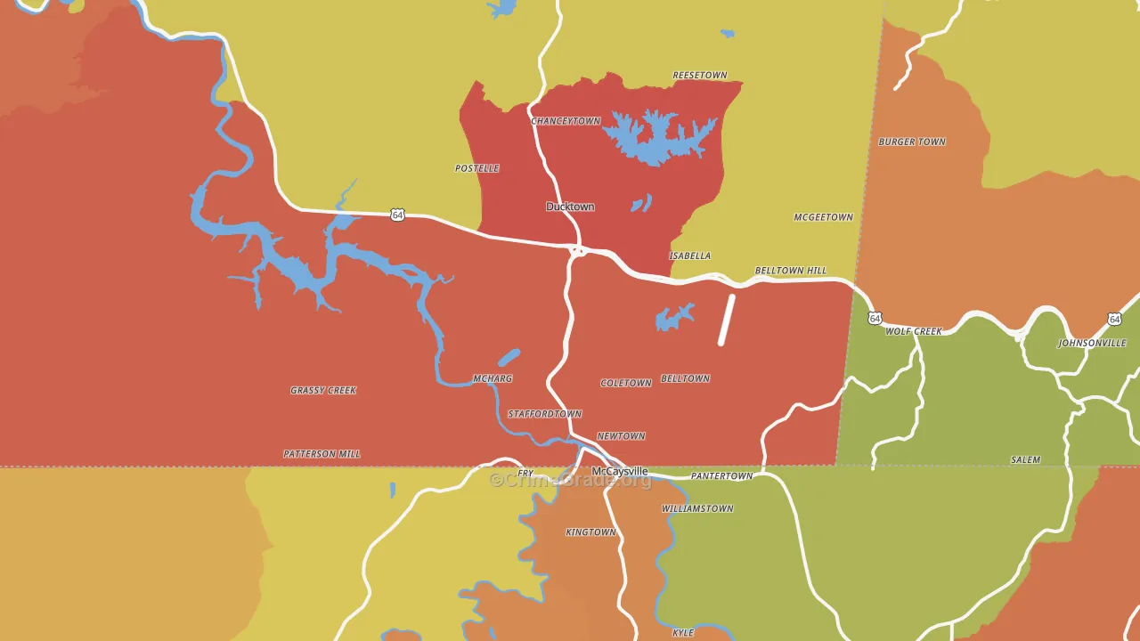 37317, TN Map of Drug-Related Crime Rates