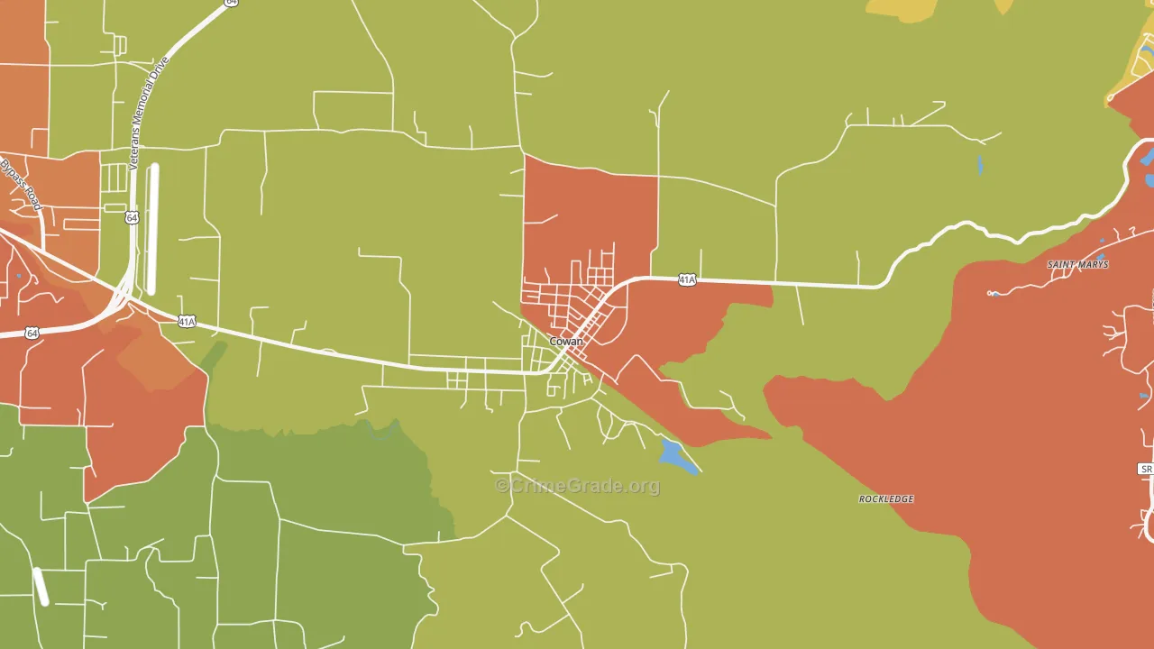 37318, TN Map of Drug-Related Crime Rates