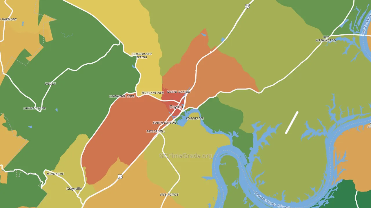 37321, TN Map of Drug-Related Crime Rates