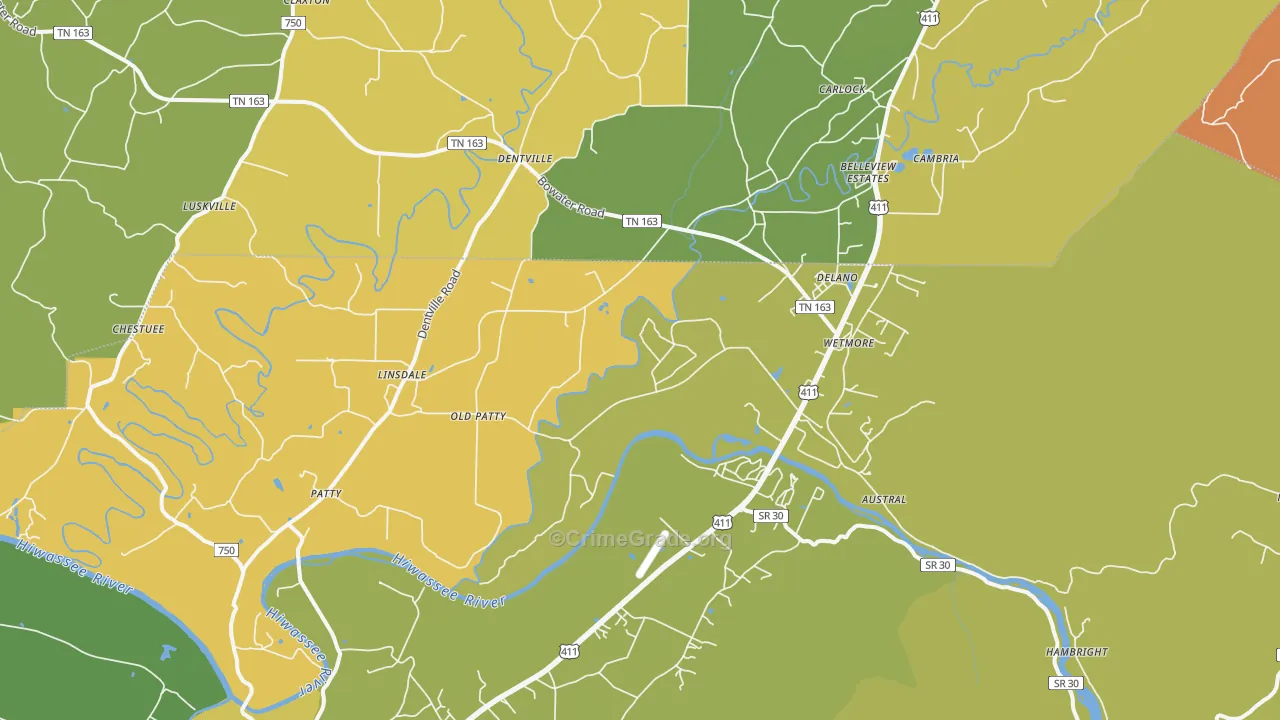 37325, TN Map of Drug-Related Crime Rates