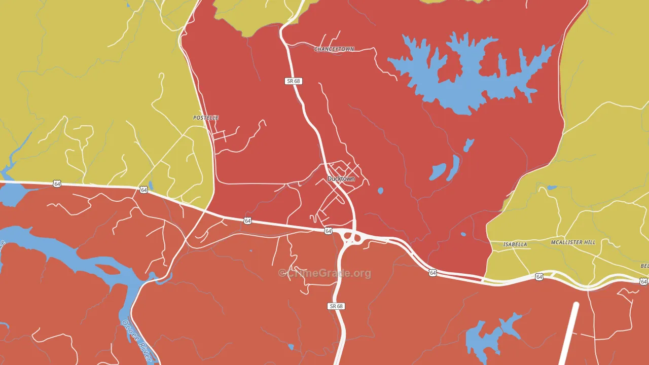 37326, TN Map of Drug-Related Crime Rates