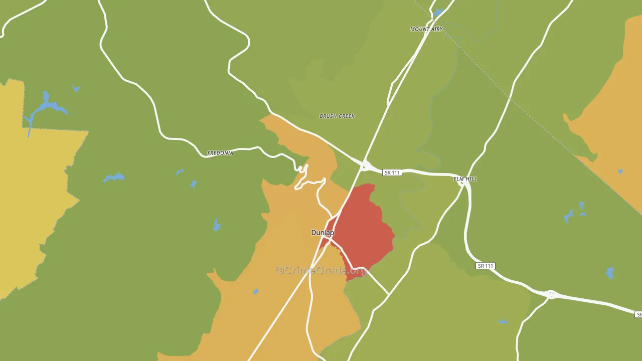 37327, TN Map of Drug-Related Crime Rates