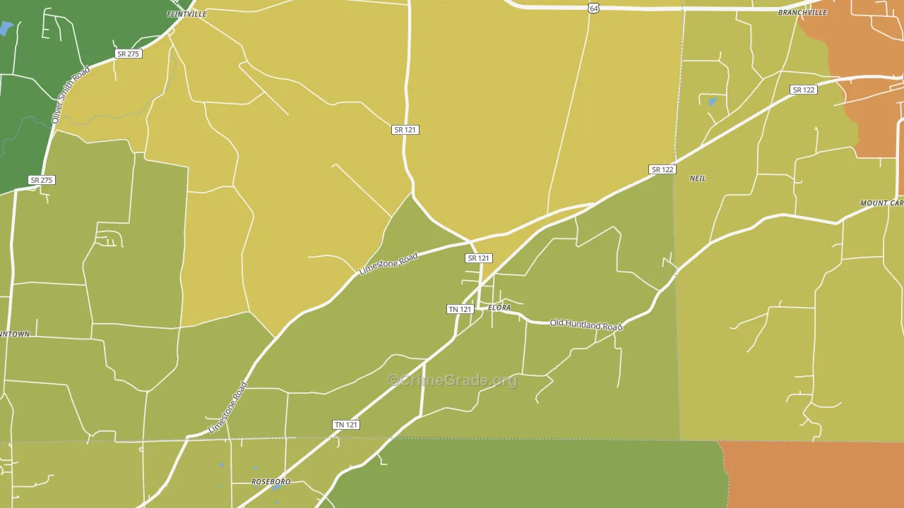 37328, TN Map of Drug-Related Crime Rates