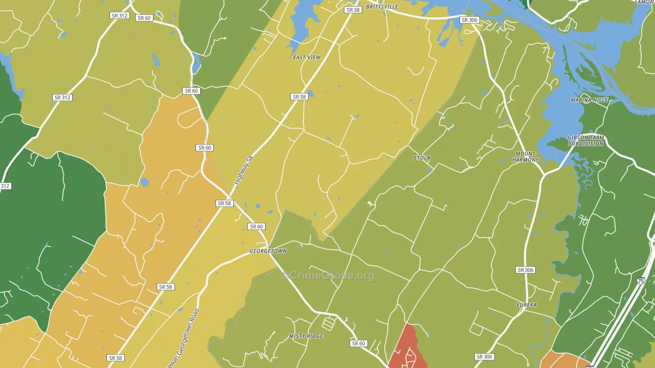 37336, TN Map of Drug-Related Crime Rates