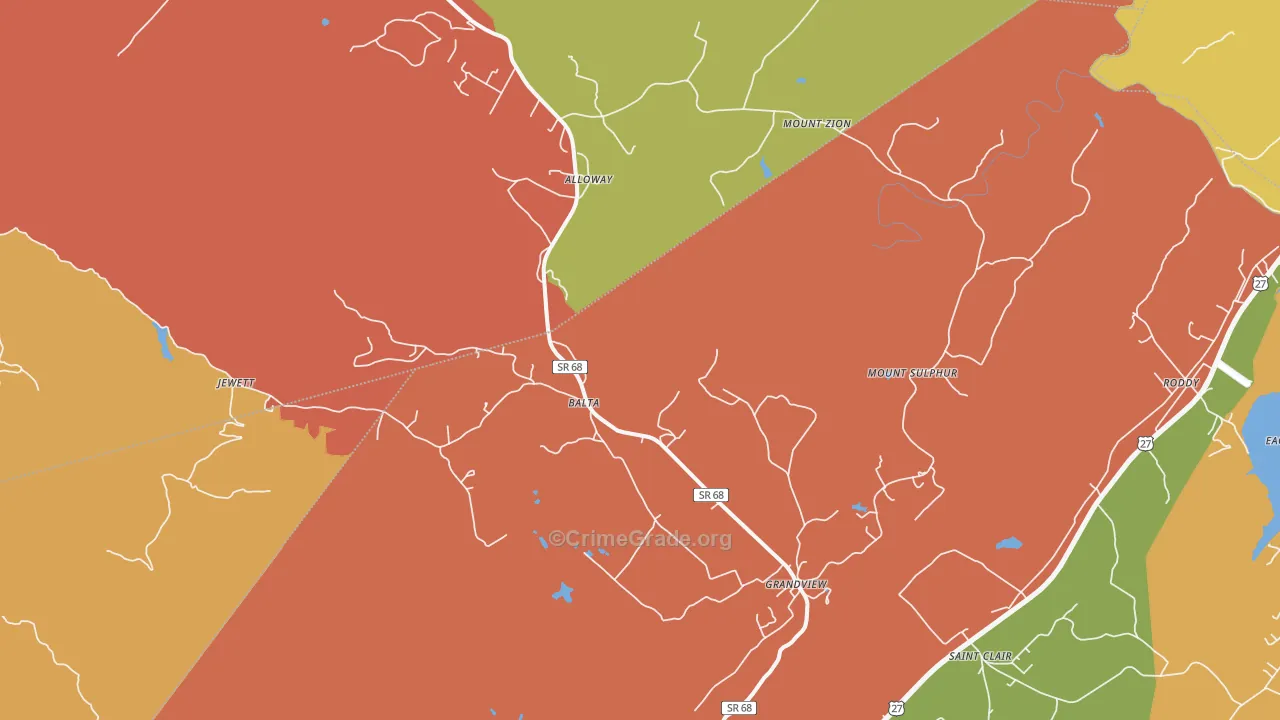 37337, TN Map of Drug-Related Crime Rates