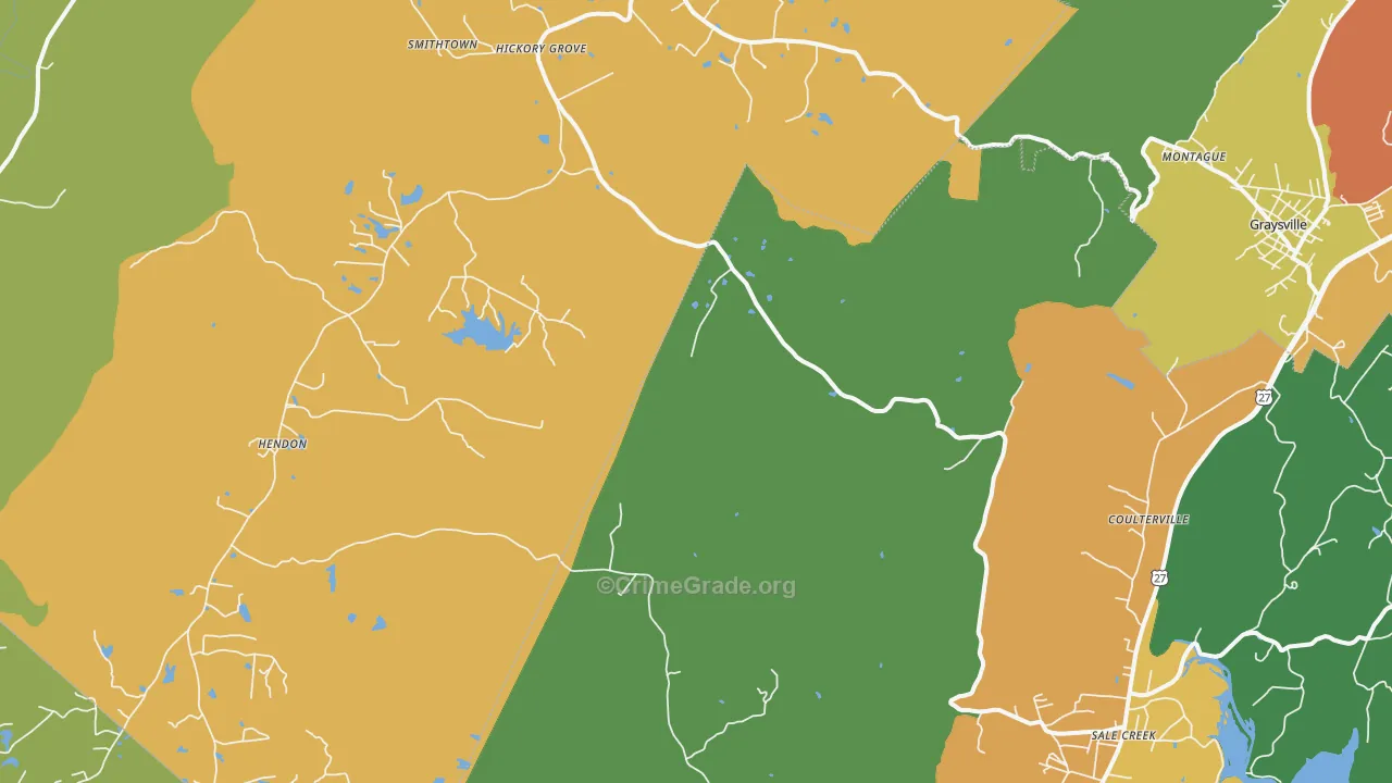 37338, TN Map of Drug-Related Crime Rates