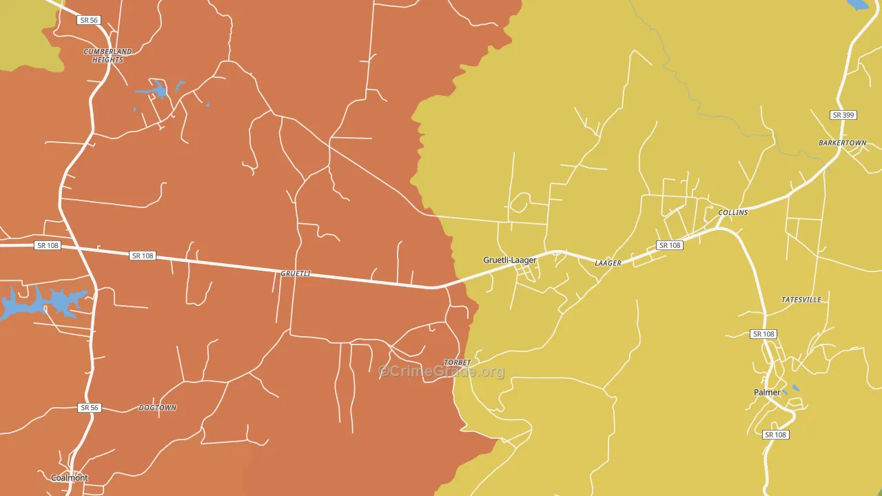 37339, TN Map of Drug-Related Crime Rates