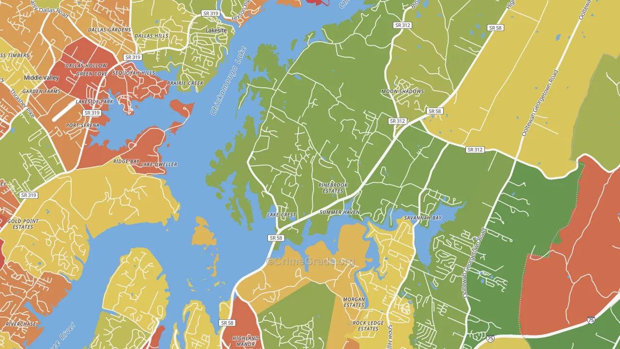 37341, TN Map of Drug-Related Crime Rates