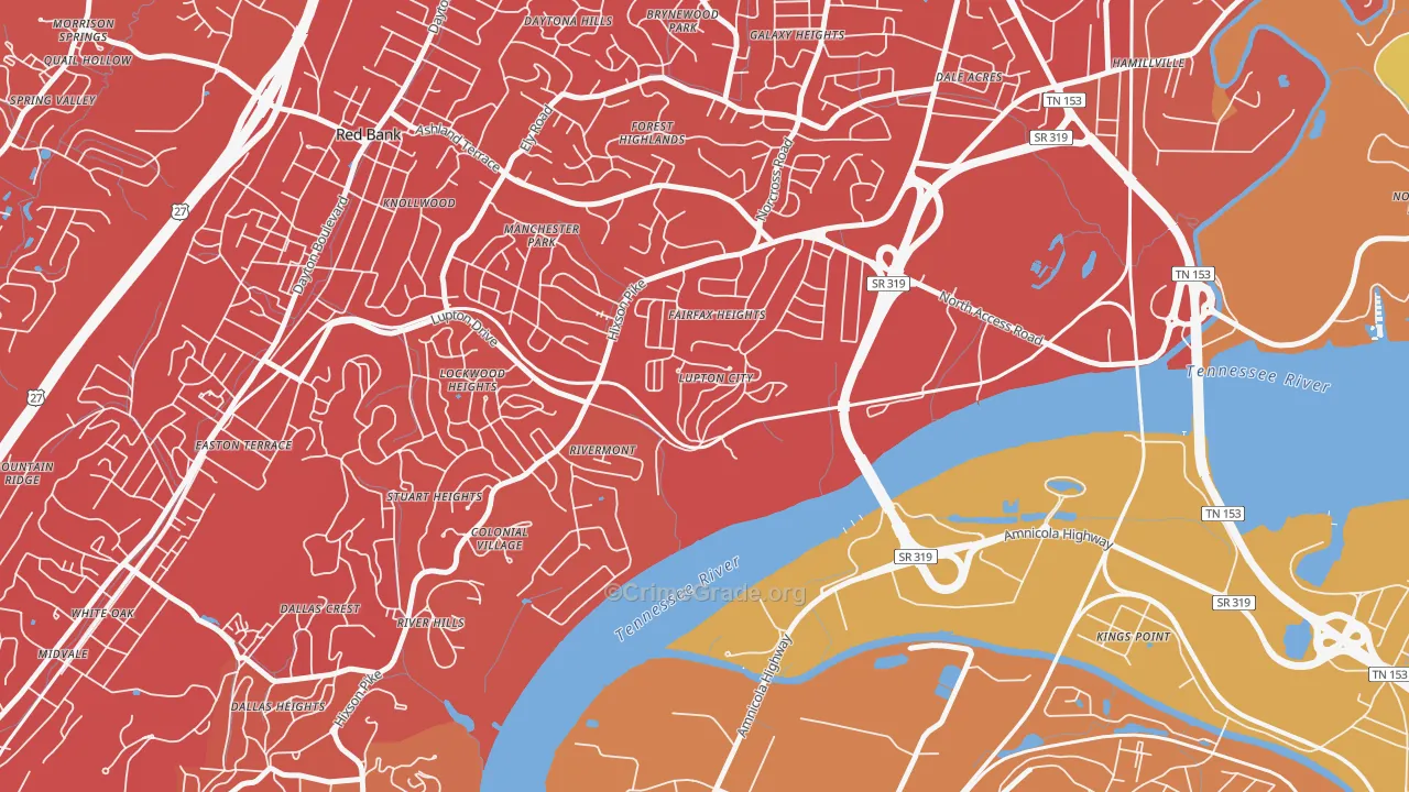 37351, TN Map of Drug-Related Crime Rates