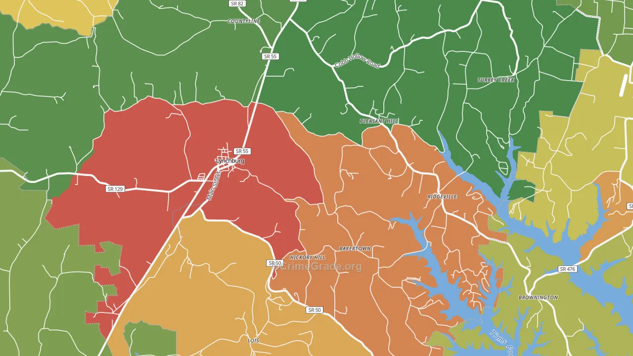 37352, TN Map of Drug-Related Crime Rates