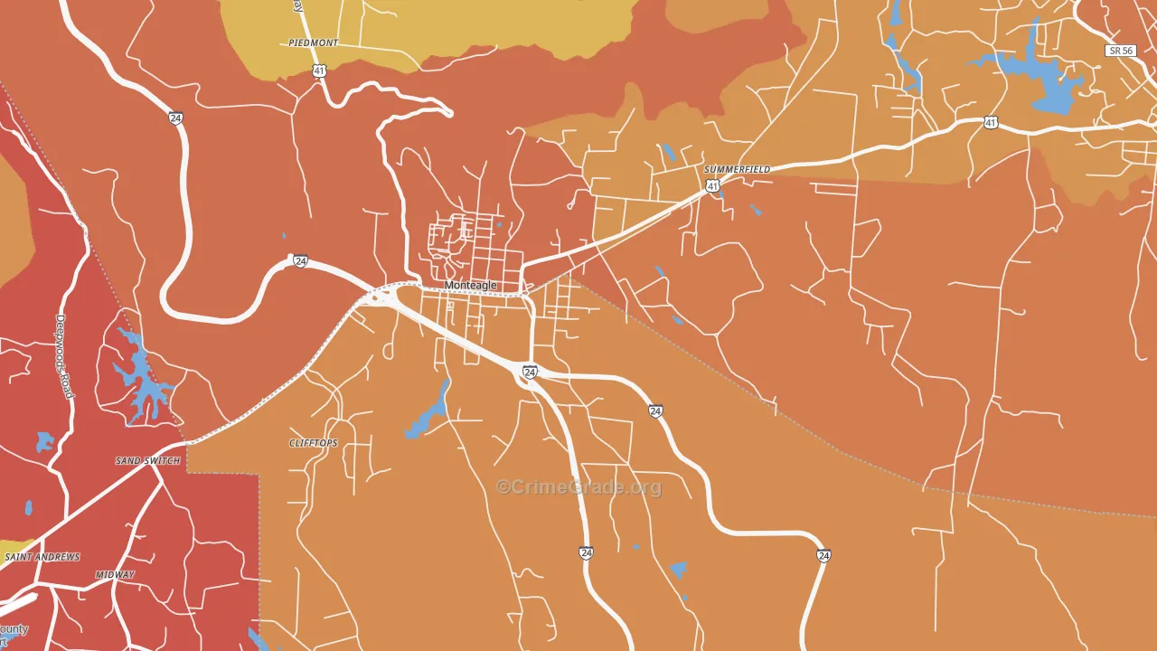 37356, TN Map of Drug-Related Crime Rates