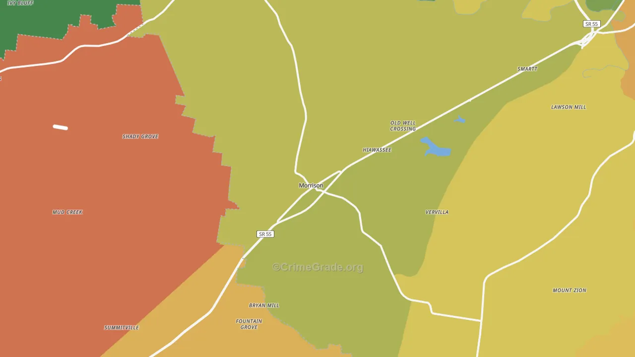 37357, TN Map of Drug-Related Crime Rates