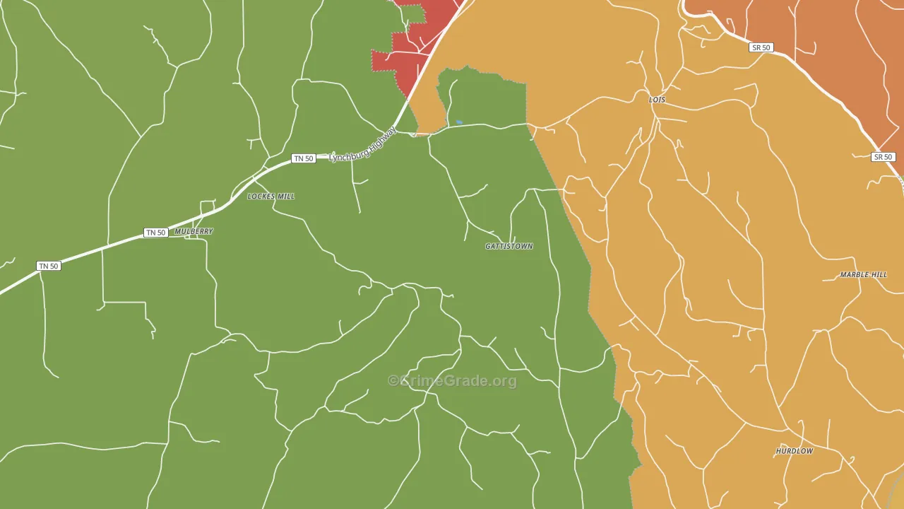 37359, TN Map of Drug-Related Crime Rates