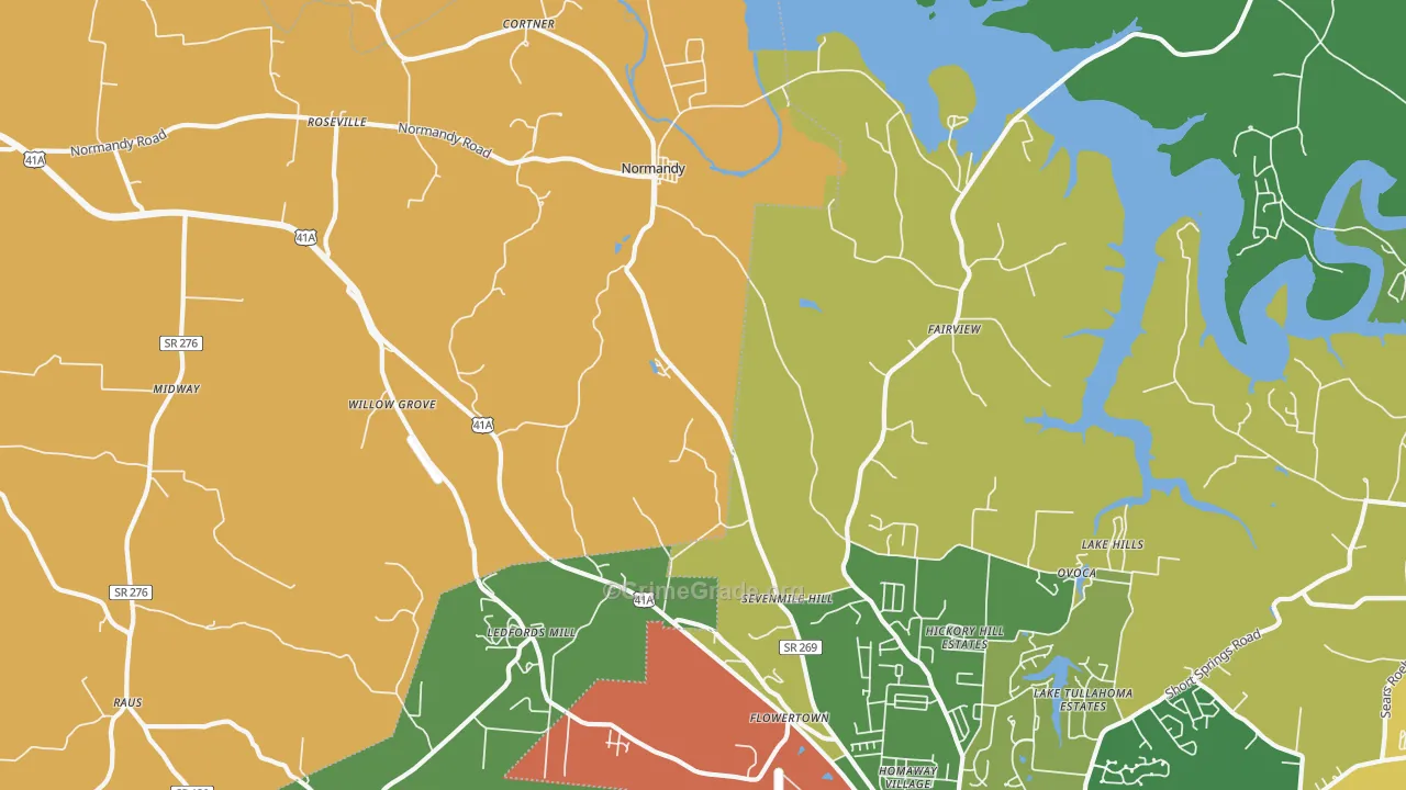 37360, TN Map of Drug-Related Crime Rates