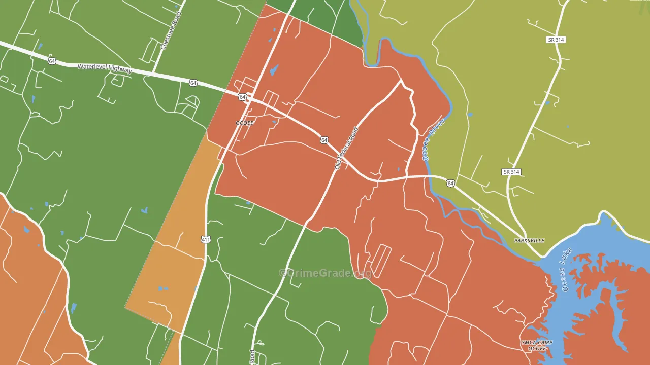 37361, TN Map of Drug-Related Crime Rates