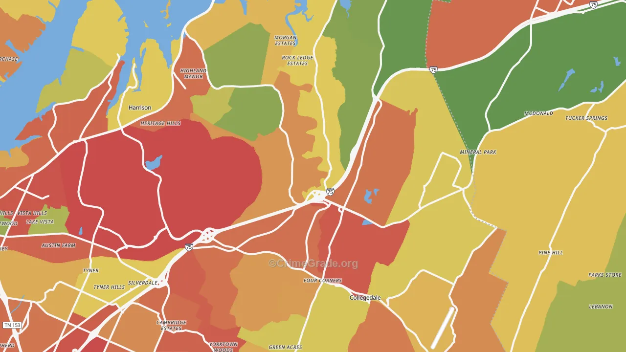 37363, TN Map of Drug-Related Crime Rates