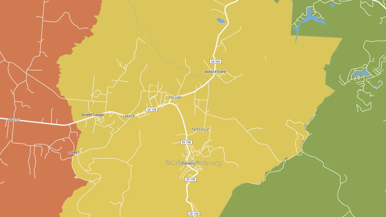 37365, TN Map of Drug-Related Crime Rates