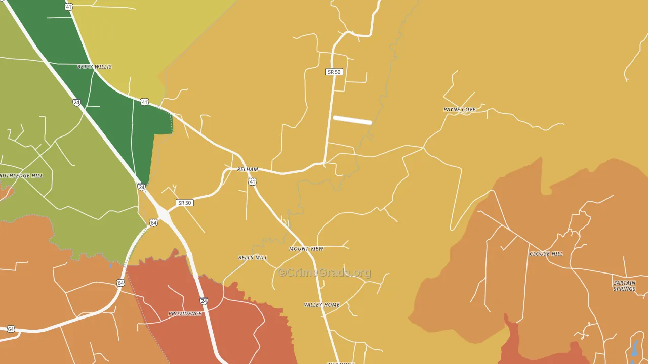 37366, TN Map of Drug-Related Crime Rates