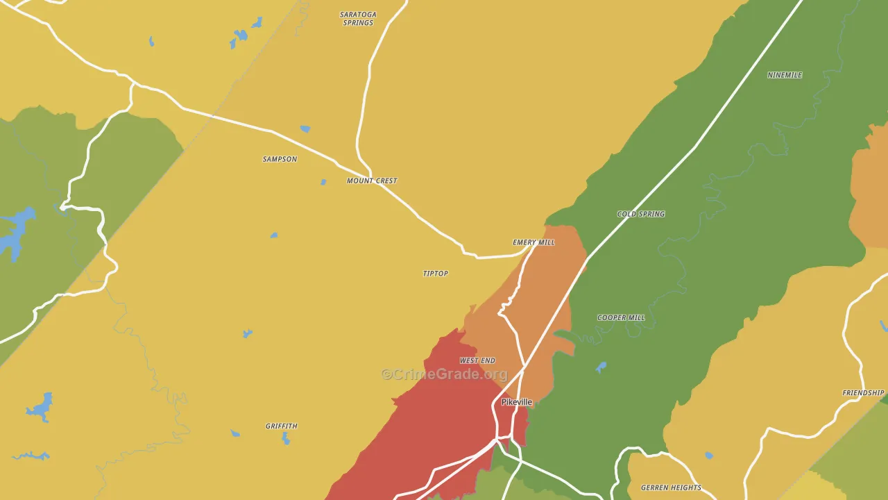 37367, TN Map of Drug-Related Crime Rates