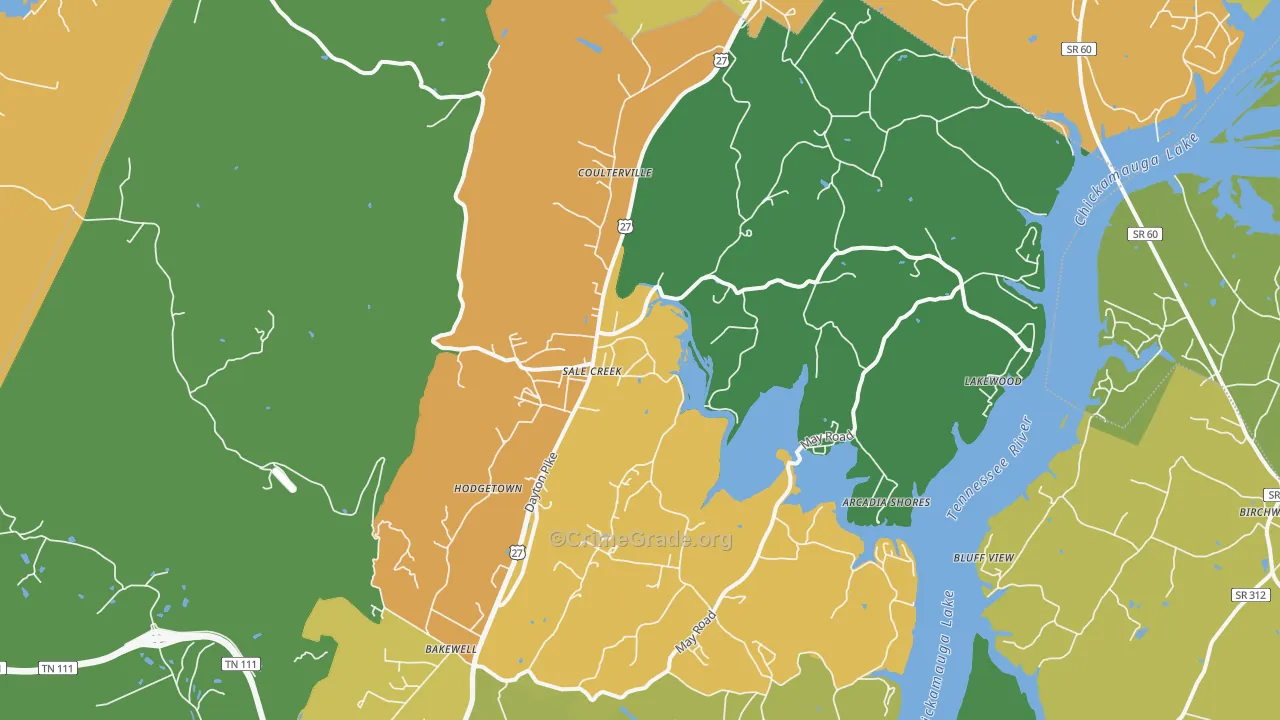 37373, TN Map of Drug-Related Crime Rates