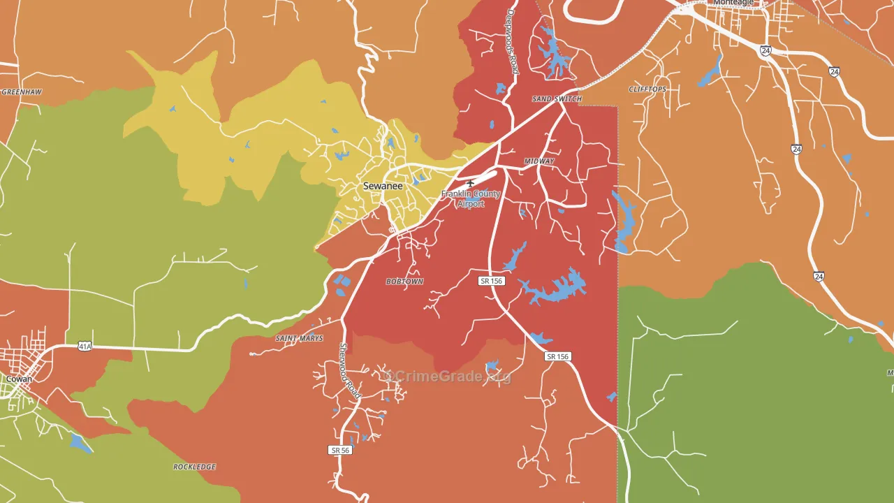 37375, TN Map of Drug-Related Crime Rates