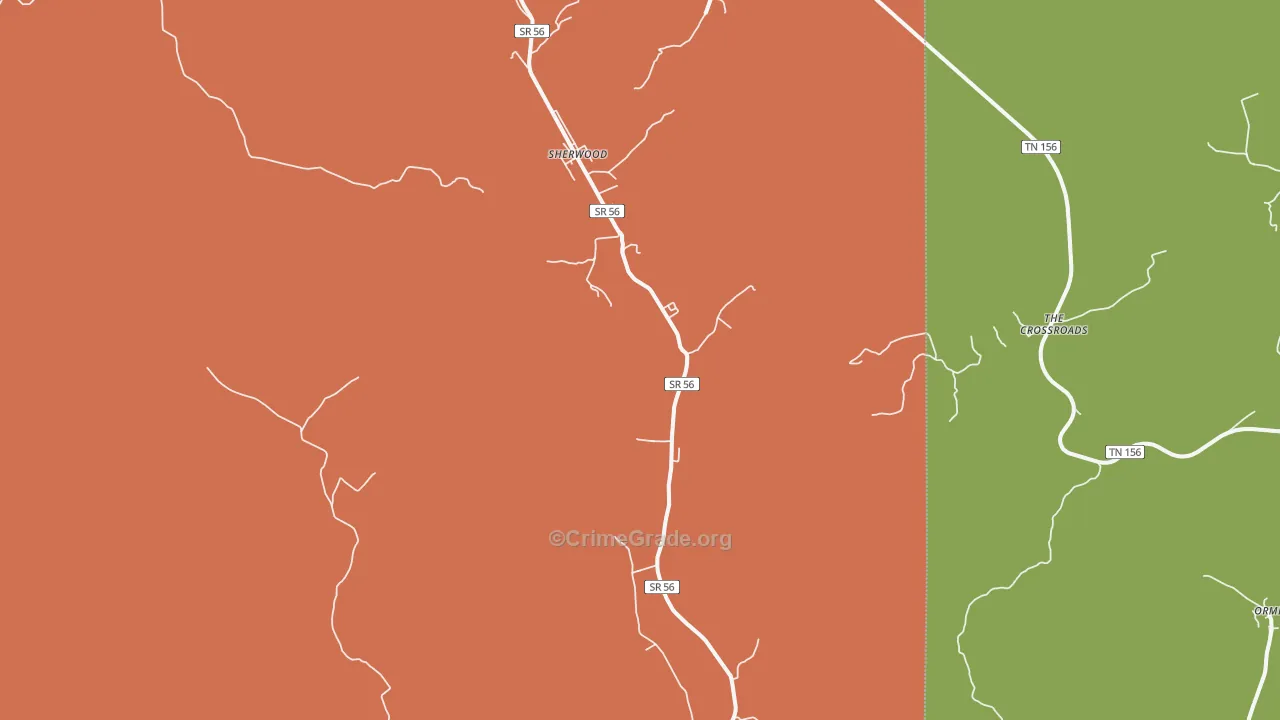 37376, TN Map of Drug-Related Crime Rates