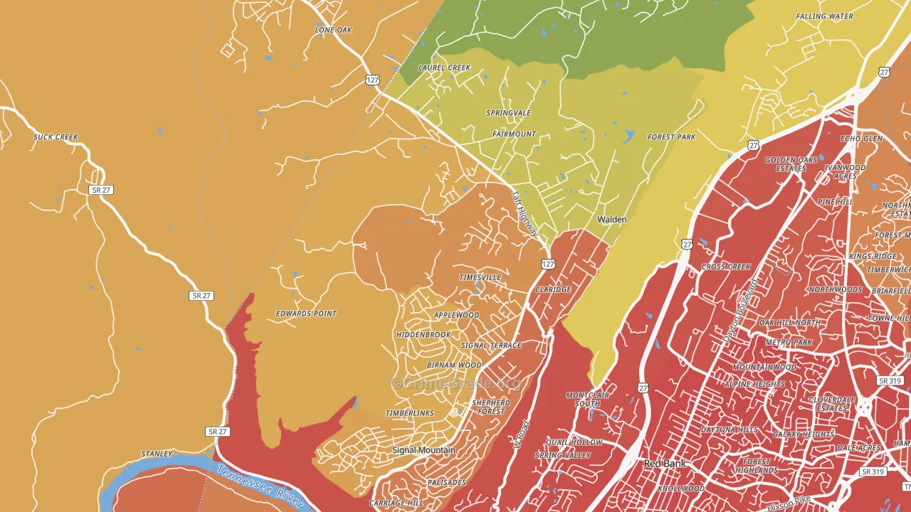 37377, TN Map of Drug-Related Crime Rates