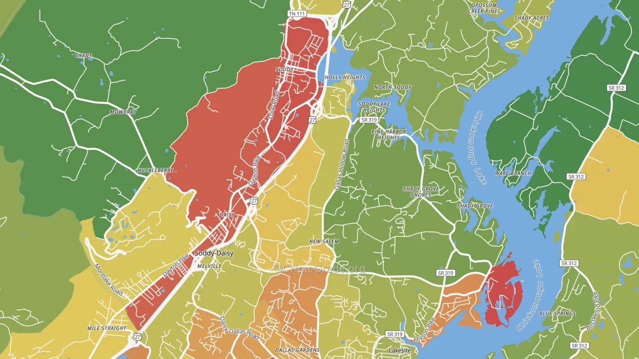 37379, TN Map of Drug-Related Crime Rates
