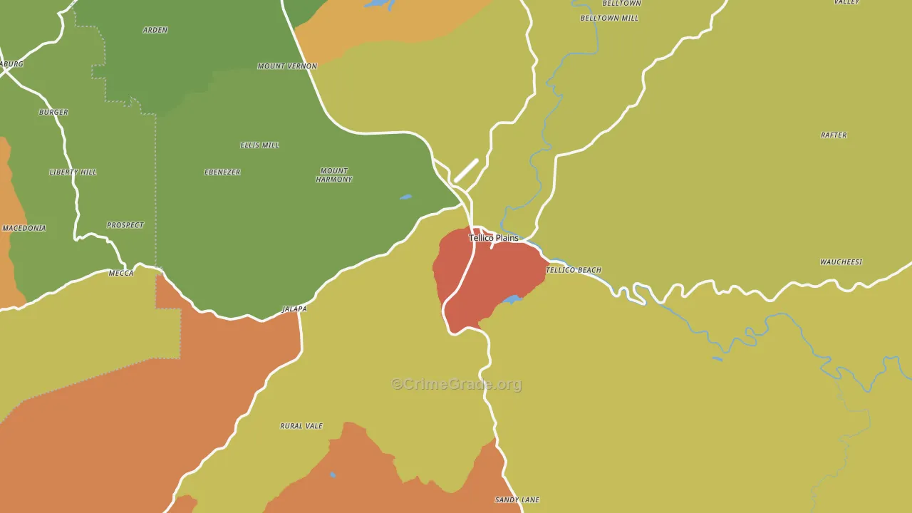 37385, TN Map of Drug-Related Crime Rates