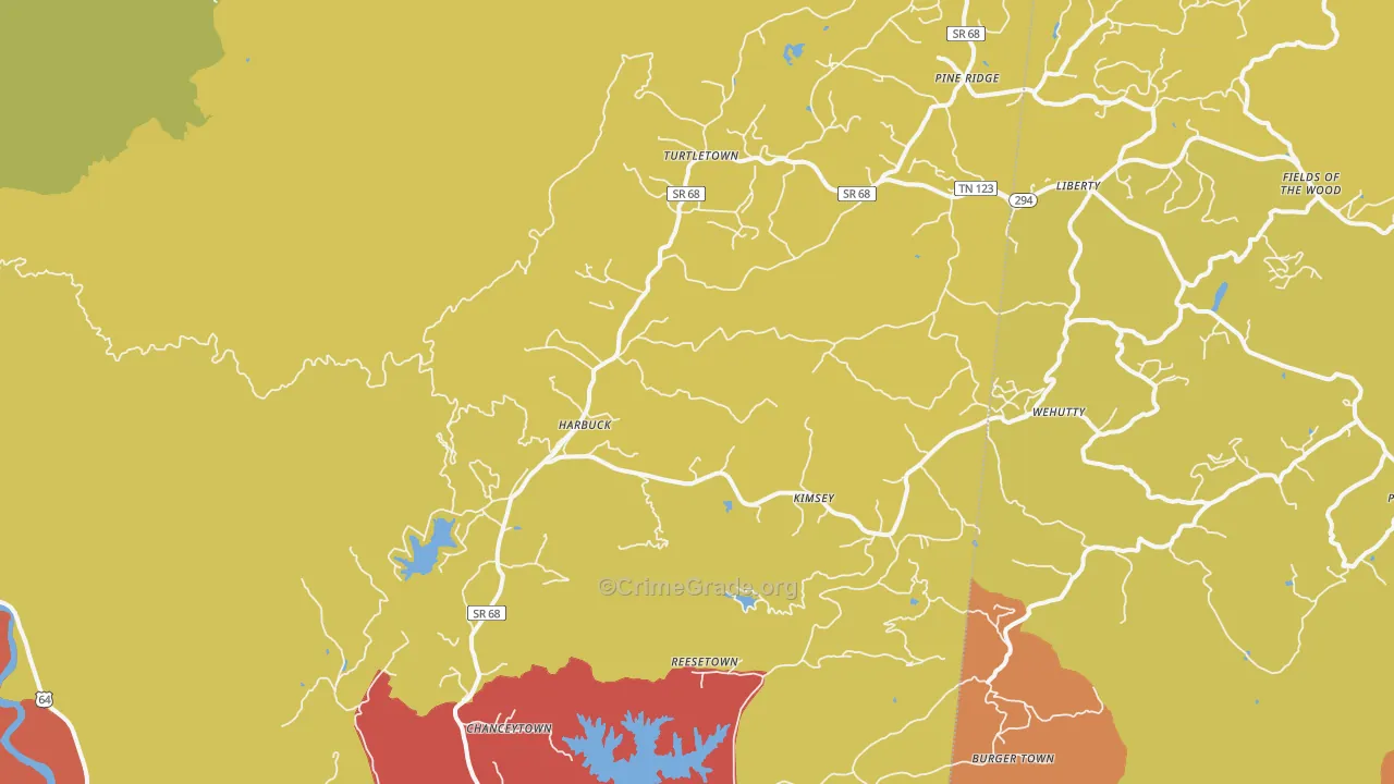 37391, TN Map of Drug-Related Crime Rates