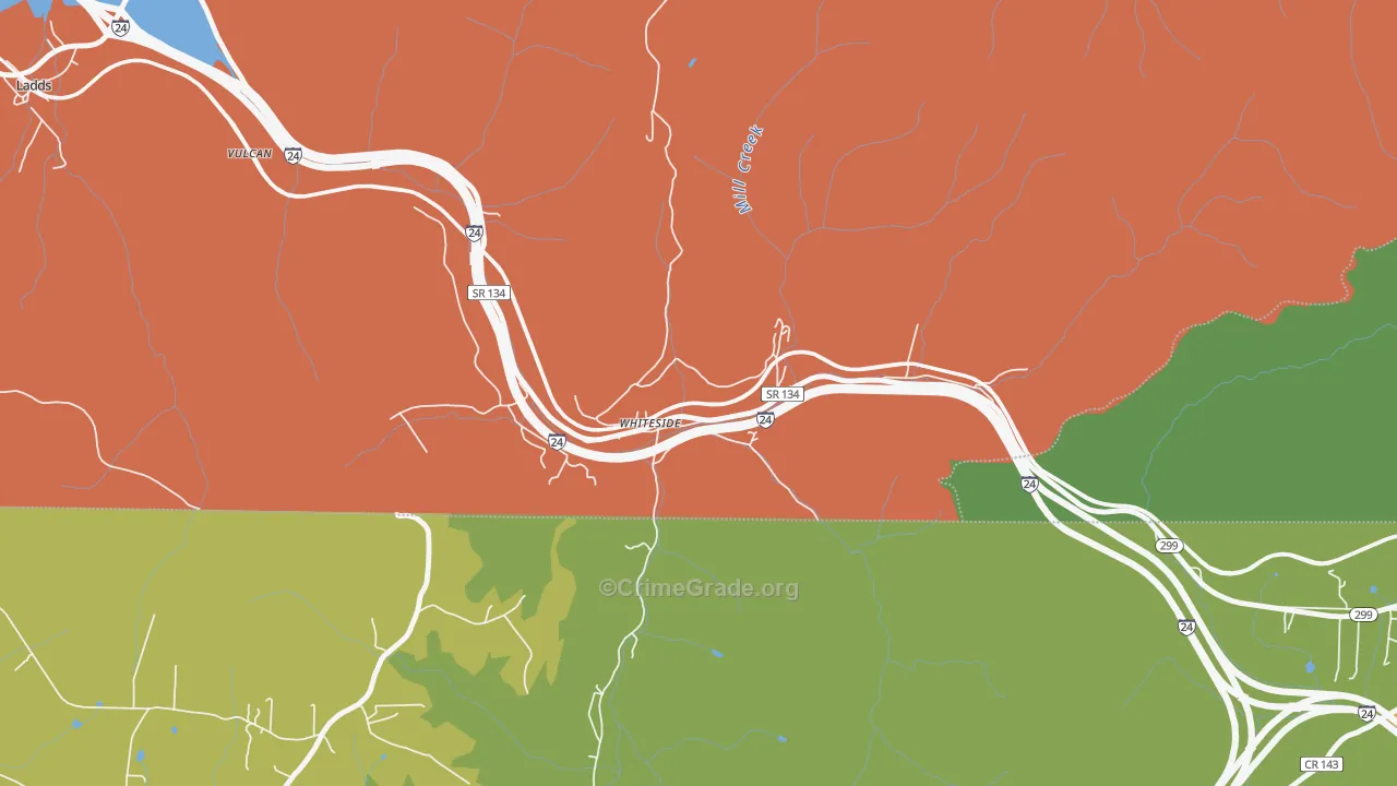 37396, TN Map of Drug-Related Crime Rates