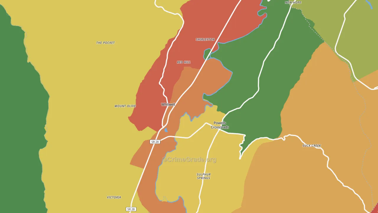 37397, TN Map of Drug-Related Crime Rates