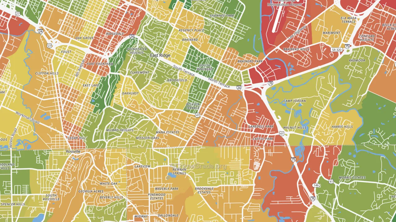 37412, TN Map of Drug-Related Crime Rates