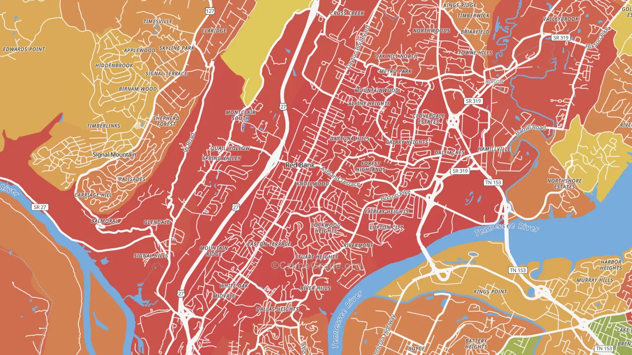 37415, TN Map of Drug-Related Crime Rates