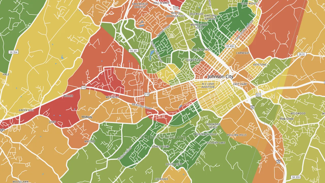 37604, TN Map of Drug-Related Crime Rates