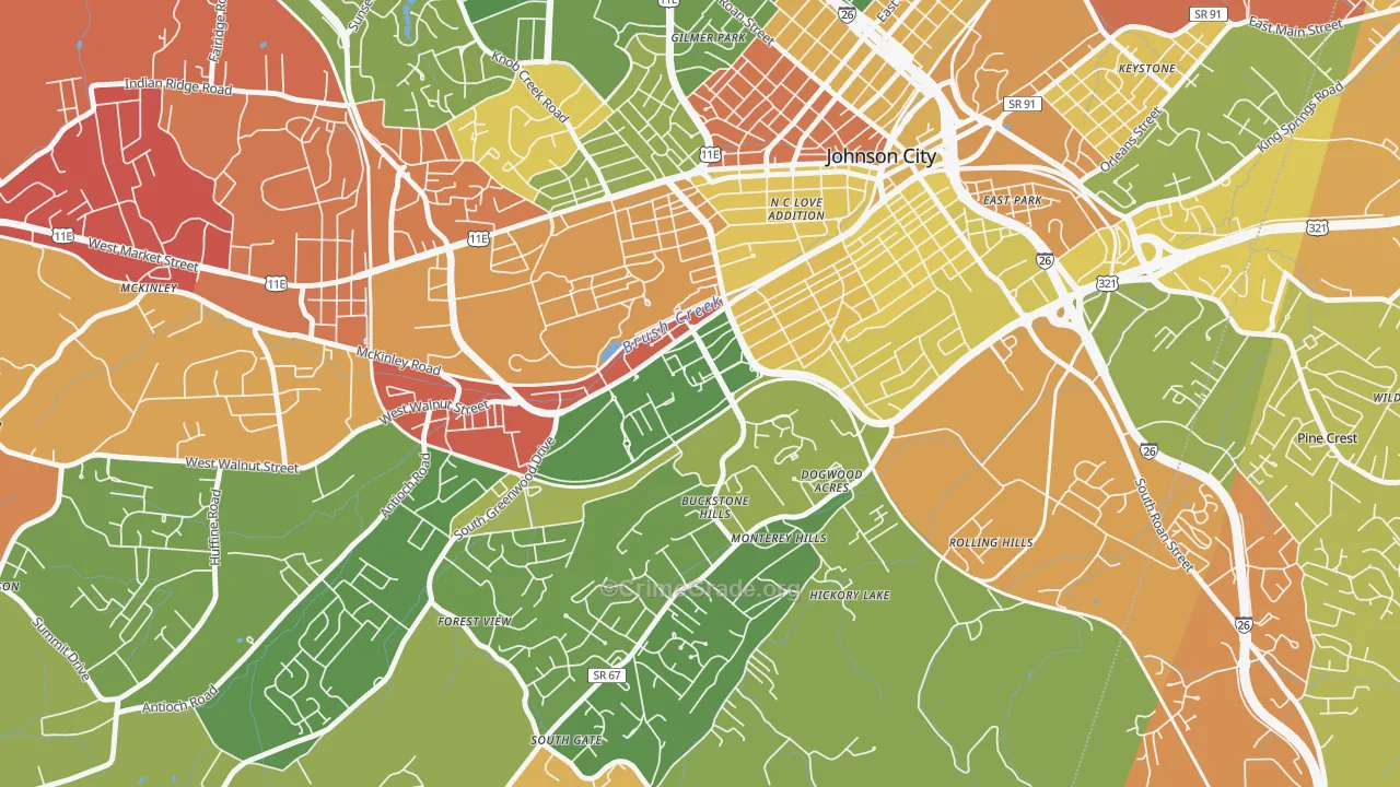 37614, TN Map of Drug-Related Crime Rates