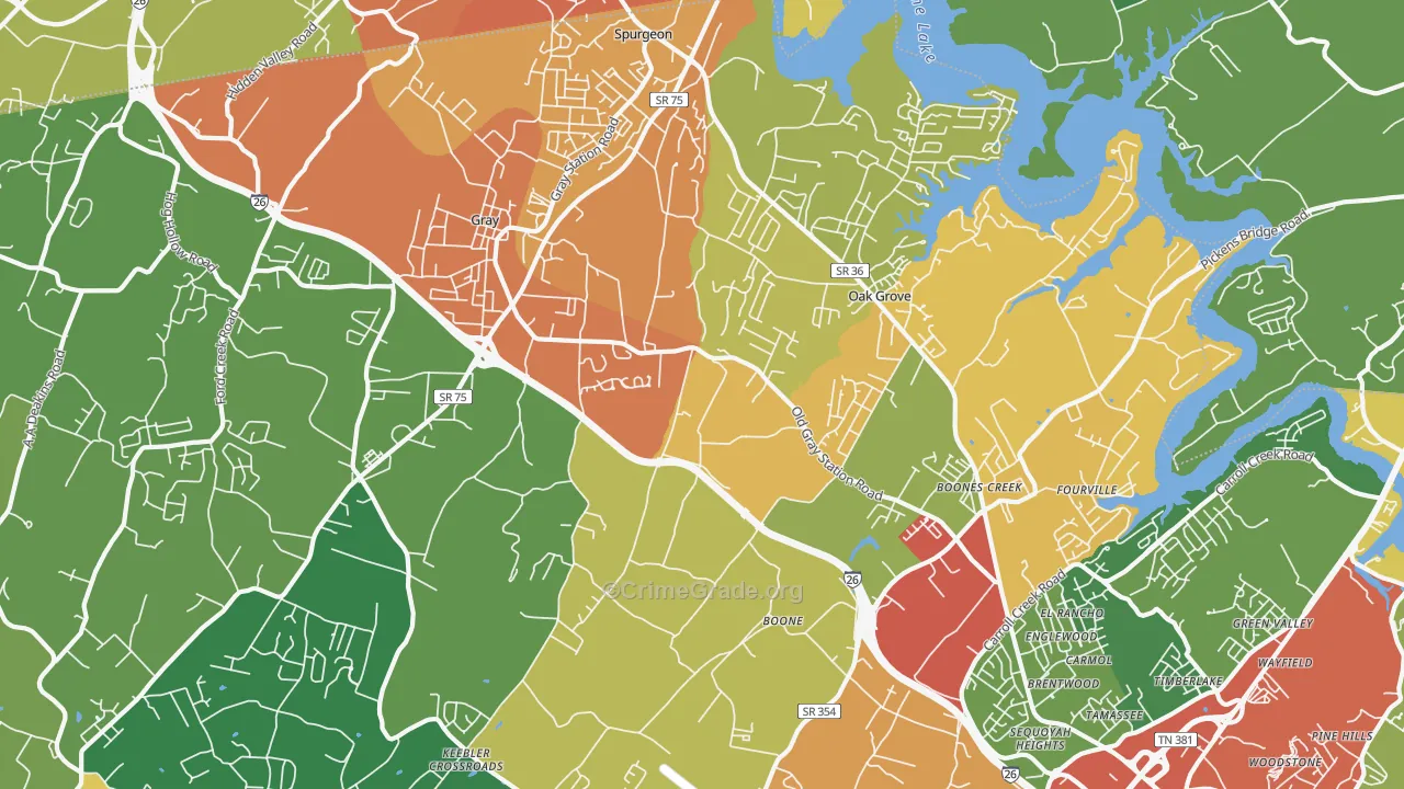 37615, TN Map of Drug-Related Crime Rates