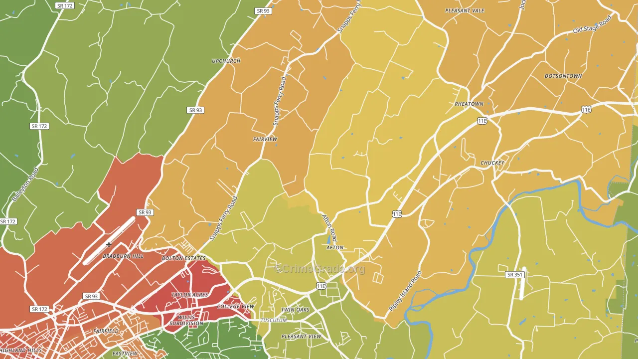 37616, TN Map of Drug-Related Crime Rates