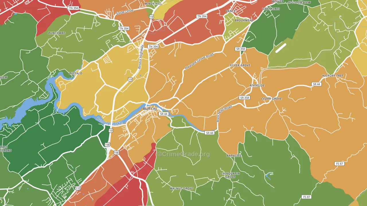 37618, TN Map of Drug-Related Crime Rates