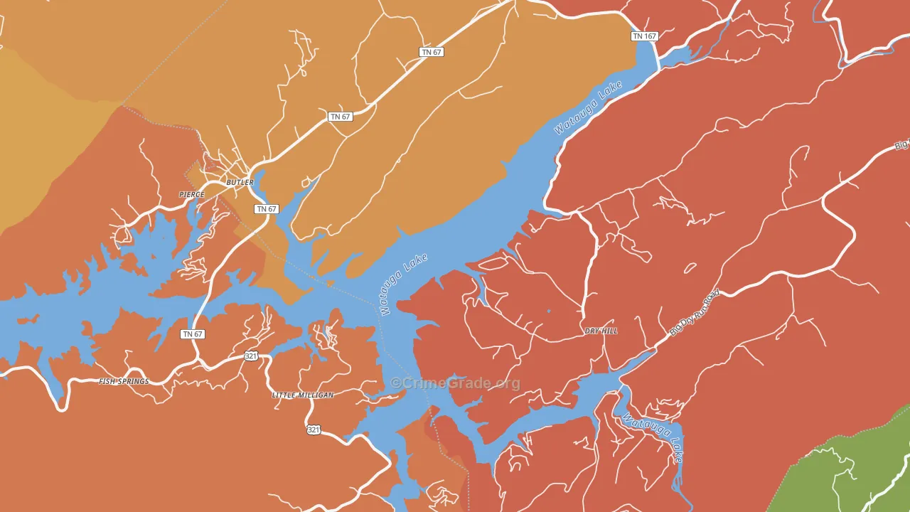 37640, TN Map of Drug-Related Crime Rates