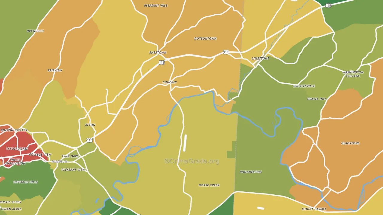 37641, TN Map of Drug-Related Crime Rates