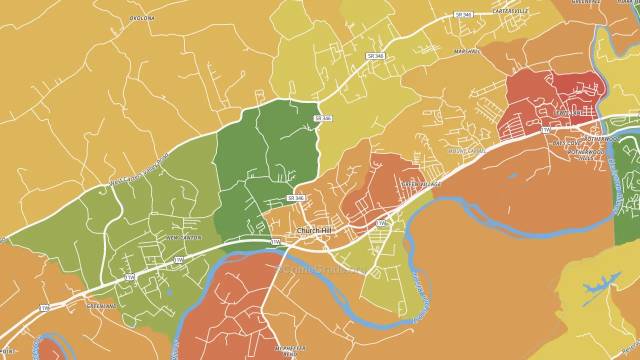 37642, TN Map of Drug-Related Crime Rates