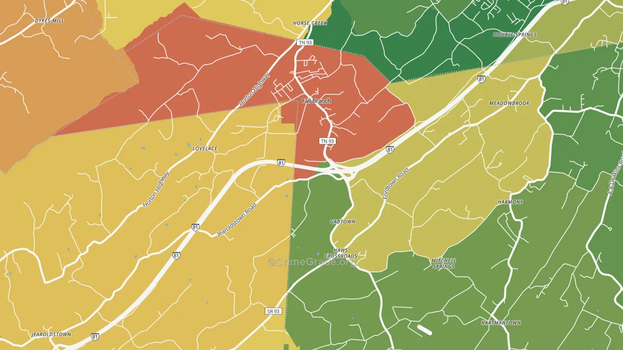 37656, TN Map of Drug-Related Crime Rates